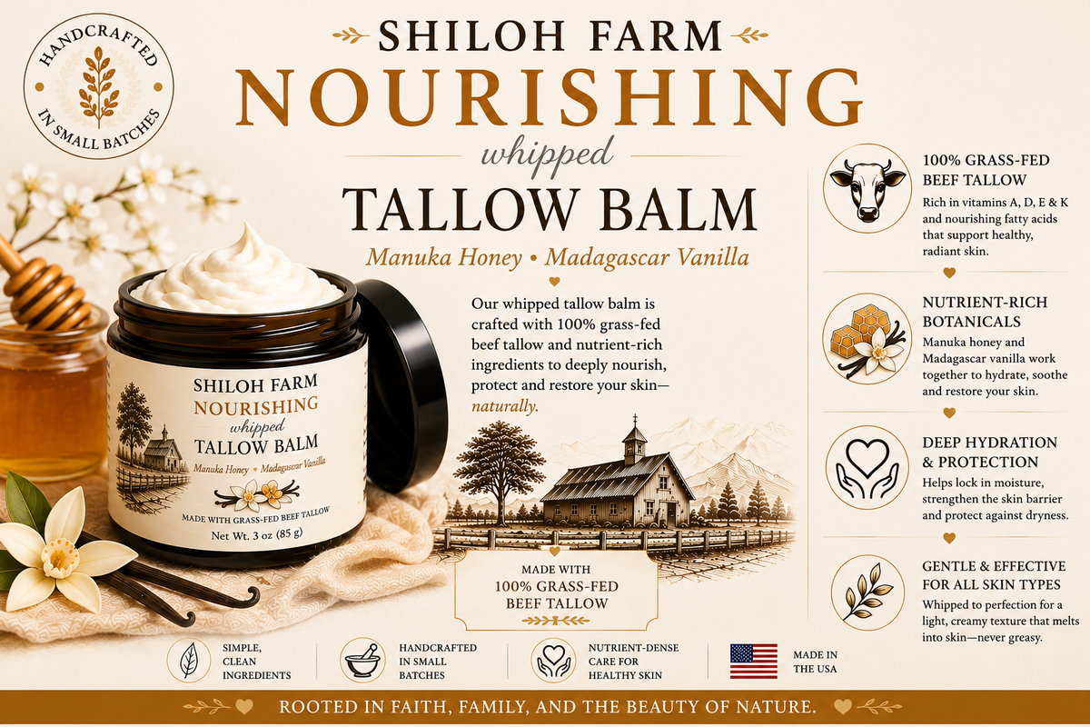 Honey and Vanilla - Whipped Tallow Balm - Nourishing