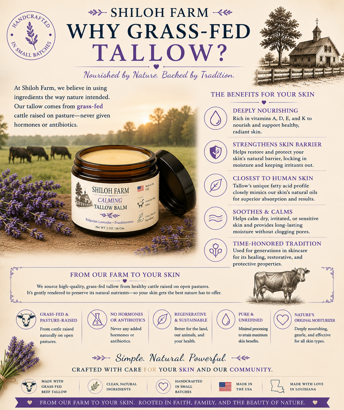 Bulgarian Lavender - Tallow Balm - Calming